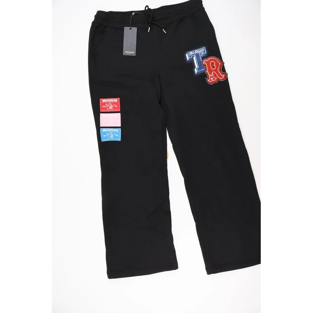 True Religion Sweatpants Crystal Patch Straight Leg arge NWT MSRP $125